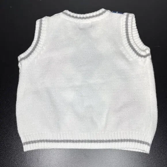 Children’s Place Argyle Sweater Vest Easter Pastels 100% Cotton Size 6-9 Months - Picture 2 of 6
